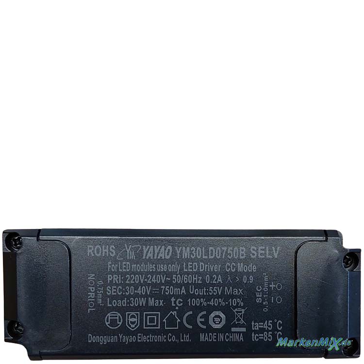 Trio Leuchten Ersatz-LED-Driver Yayao YM30LD0750B Treiber 30W für Serie Lynwood Netzteil zu  Pendelleuchte 355030130 Ersatzteil Trio-Lighting Arnsberg  4017807662269