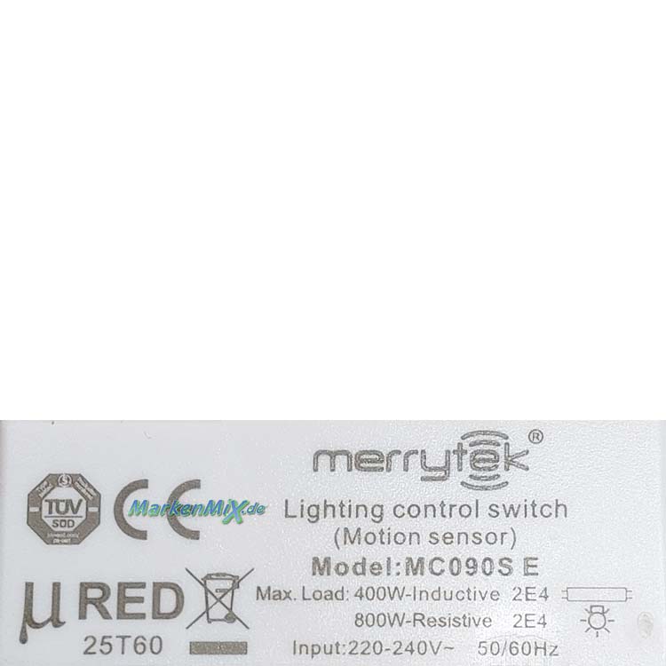 RL Reality Ersatz-Bewegungsmelder merrytek MC090S-E Bewegungssensor für LED-Serie Loody für Deckenleuchte R64901102