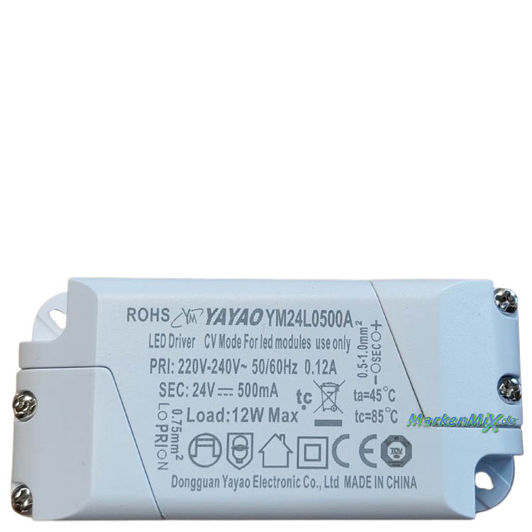 Trio Leuchten Ersatz-LED-Driver Yayao YM24L0500A Treiber 12W für LED Serie Dios Pendelleuchte 331410107 / 331410132 Ersatzteil Trio-Lighting Arnsberg 4017807657623  4017807657616