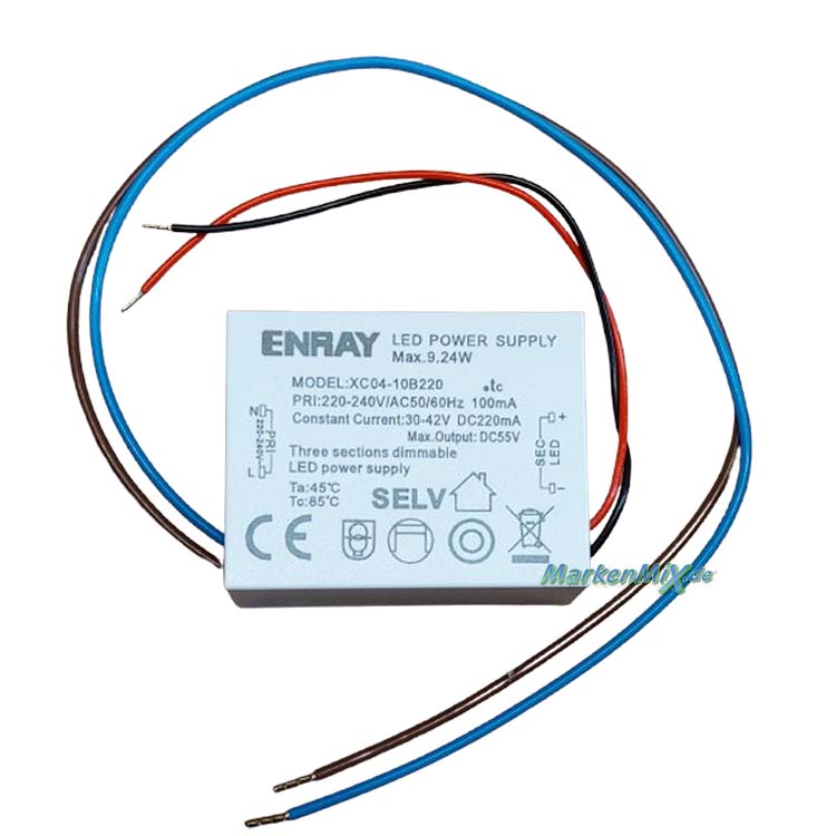 Trio Leuchten Ersatz-Treiber Enray XC04-10B220 für LED Serie Minerva 9,24W Driver zu Pendelleuchte 334310117 Ersatzteil Trio-Lighting Arnsberg 4017807663198