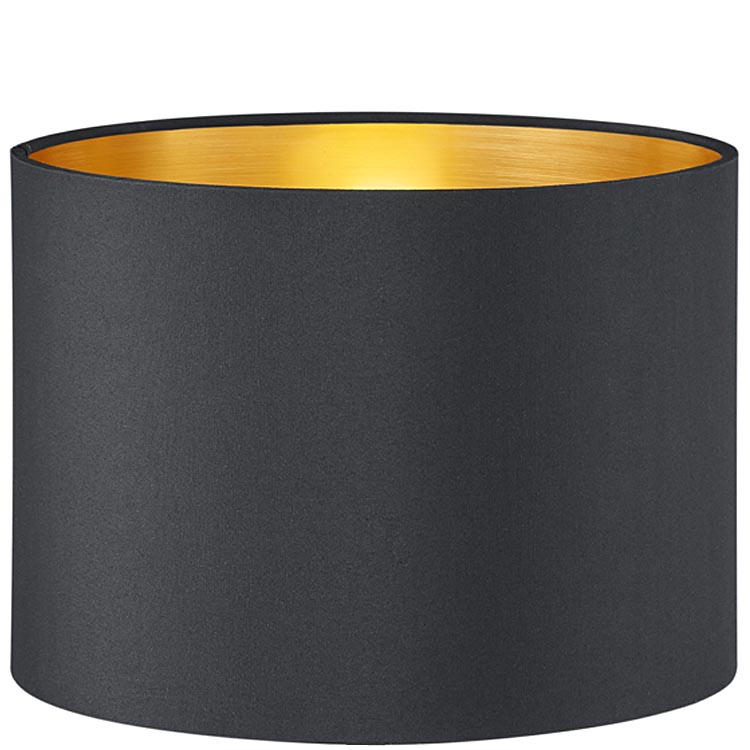 Trio Leuchten Stoffschirm 92999 schwarz, innen goldfarbig Ø 20cm x H 14cm für Tischleuchte Hostel 508200179 Ersatzschirm Ersatzteil Trio-Lighting Arnsberg 4017807392555 Textilschirm