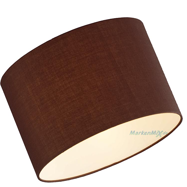 Trio Stoffschirm 92597-14 braun Ø 30cm für Bogenleuchte Hotel Lampenschirm zu 461100114  Innenseite weiß 4017807254143  Ersatzschirm 4017807247244