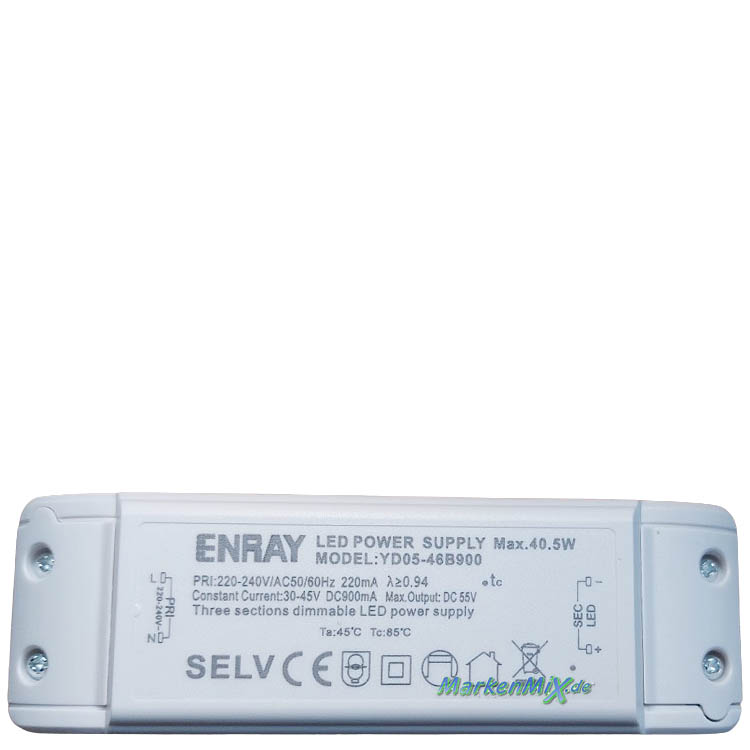 Trio Leuchten Ersatz-Treiber Enray YD05-46B900 Trafo für LED Serie Fly 40,5W Driver zu 345619131 / 345619132 / 645619131 / 645619132