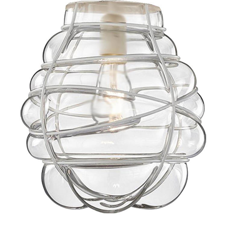 Trio Ersatzglas Ø 26,5cm Lampenglas klar/ weiß antik für Pendelleuchte Edda 340100127  Ersatzschirm 4017807334449 Lampenschirm Glasschirm 4017807368895 Glashaube Abdeckglas 