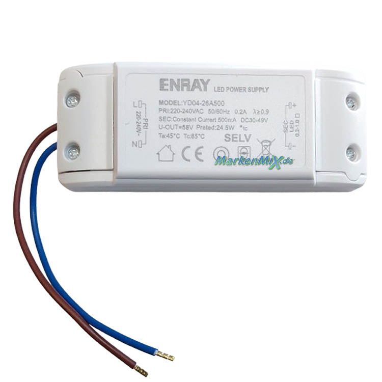 RL Reality Leuchten Ersatz-LED-Driver ENRAY YD04-26A550 für Pendelleuchte Milos Netzteil 24W zu R32004107 / R32004132