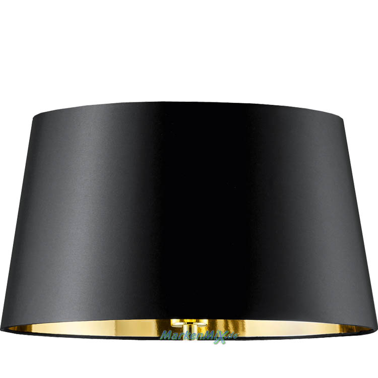 Trio Leuchten Ersatzschirm Stoffschirm schwarz mit goldener Beschichtung Ø 40cm Lampenschirm für Stehleuchte Gent 407400179 Ersatzteil 4017807357882  4017807372441  Trio-Lighting Arnsberg