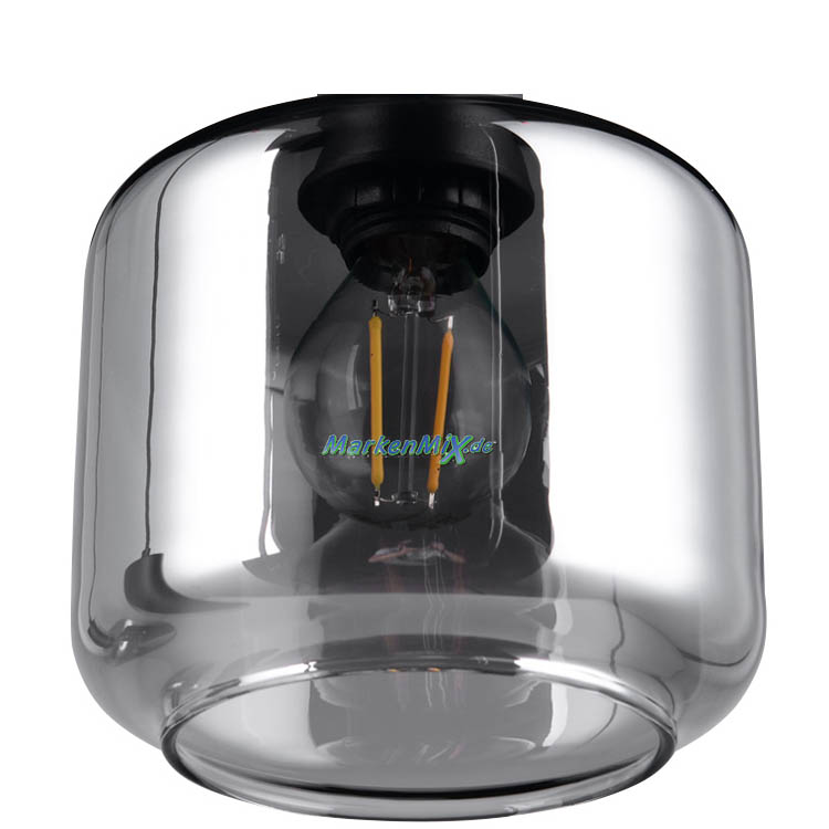 Trio Ersatzglas Chrom bedampft smoke Ø 12cm für Leuchten-Serie Mataro Pendelleuchte 364100832 / 364130532 Tischleuchte 564100132 