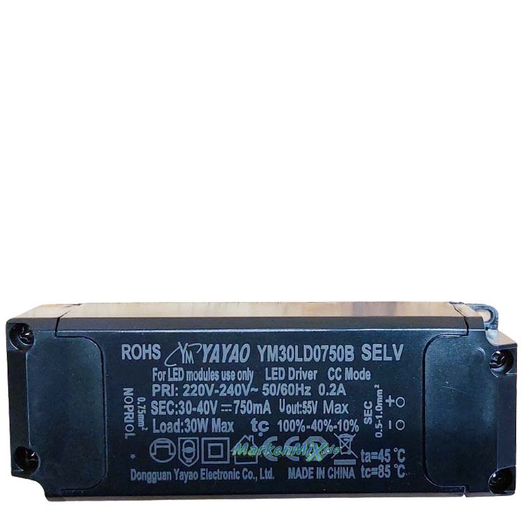 Trio Leuchten Ersatz-Treiber Yayao YM30LD0750B Driver 30W für LED Serie Madison Pendelleuchte 342010307 / 342010308 / 342010332 Trio-Lighting Arnsberg