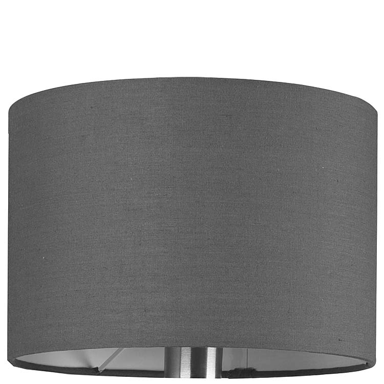 Trio Leuchten Stoffschirm 92765-11 grau Ø 20cm für Wandleuchte Hotel E14 Lampenschirm zu 271170211 Innenseite weiß Ersatzteil für Trio-Lighting Arnsberg Ersatzschirm 4017807508680