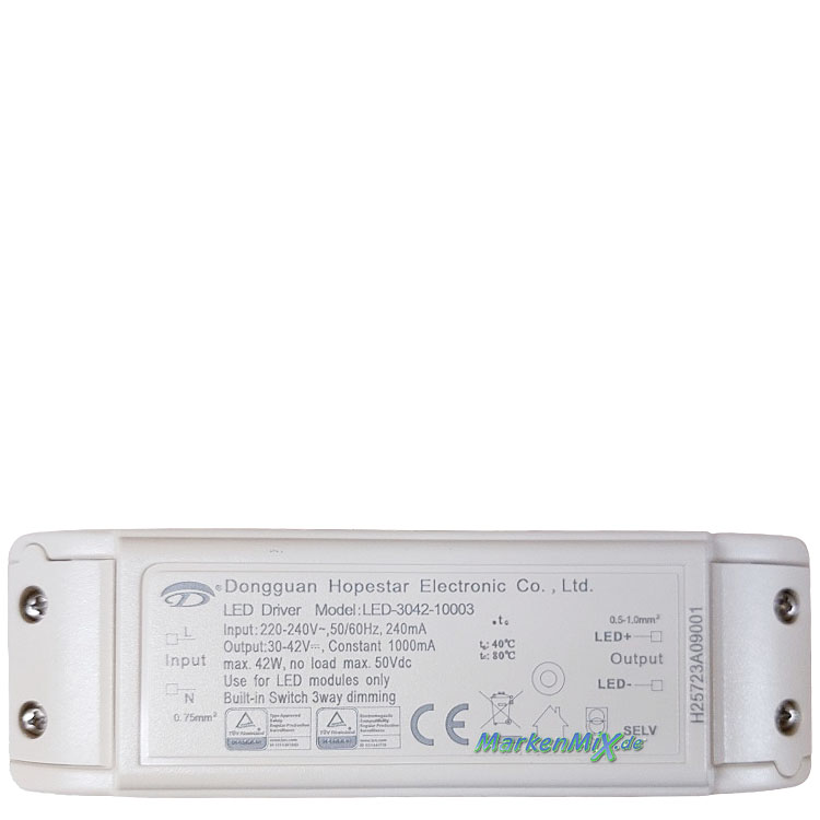Trio Leuchten Ersatz-Treiber Hopestar LED-3042-10003 Nachfolger von JJZM JD05-52B1000 LED Power Supply 42W für Serie Blaze Deckenleuchte 641210305 / 641210308